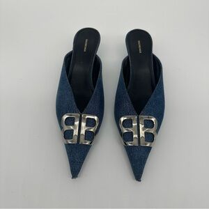 Balenciaga Denim Knife Mules